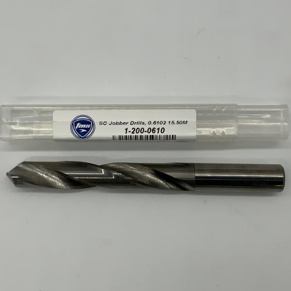 ToolMex Solid Carbide 2 Flute Drill .6102 (15.5mm) Cutting Dia X 3.60 Flute Length